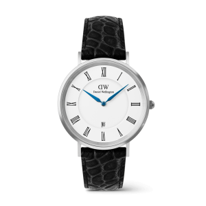 Đồng hồ Classic Roman Numerals Date Black Croc Belly - Bạc — ảnh tham khảo 1